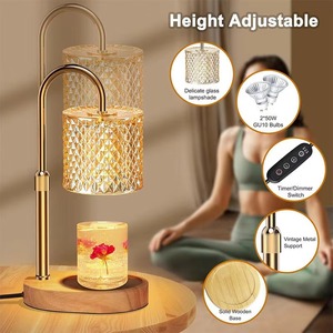 Nouvelle Lampe Chauffe-Bougie en Verre Électrique Réglable avec Variateur d'Intensité, Lampe Chauffe-<span class=keywords><strong>Cire</strong></span> et Brûleur d'Arômes - Product Image 5