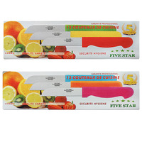 Ensemble de 3 couteaux à fruits en acier inoxydable avec manche en plastique écologique, couteau à éplucher multifonctionnel pour la cuisine, outil pour hacher les légumes