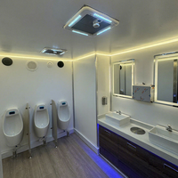 Unité de salle de bain mobile de luxe à 2 postes, douche et toilettes portables, remorque sanitaire de luxe