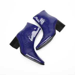 Stivali alla Moda in Vera Pelle <span class=keywords><strong>Blu</strong></span> con Punta Affusolata e Tacco Alto per <span class=keywords><strong>Uomo</strong></span>, Taglie Grandi, per Club Notturni, Feste, Danza Jazz, Stivaletti - Product Image 5