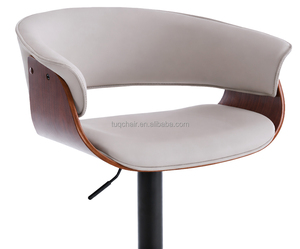 Chaises <span class=keywords><strong>de</strong></span> bar modernes en cuir PU et bois, pivotantes, hauteur réglable, tabourets <span class=keywords><strong>de</strong></span> bar pour îlot <span class=keywords><strong>de</strong></span> cuisine - Product Image 3