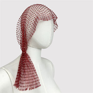 SZ1339 nouveau 2025 élastique <span class=keywords><strong>tissu</strong></span> cristal strass maille cristal Net cheveux <span class=keywords><strong>Snood</strong></span> Bling Turban casquettes tête enveloppement pour les femmes - Product Image 5