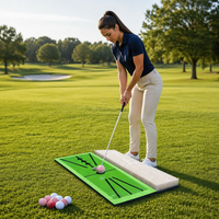 Tapis d'entraînement de golf portable 45*33cm en PP EVA, multi-surfaces (fairway, terrain accidenté, sable, bunker, tee) pour la pratique du swing et des coups de golf