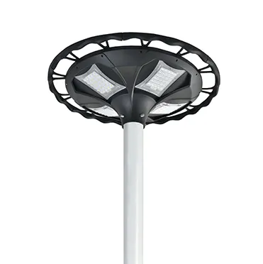 Lampu Taman LED surya UFO desain baru 2024 untuk lampu aluminium luar ruangan lampu taman tenaga surya dengan panel surya, baterai