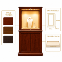 Schmuck-Vitrine im Vintage-Stil Glas-Schaukasten für Kunst und Sammlerstücke Maßgefertigte Metall-Holz-Vitrine für Einzelhandel Luxuriöse LED-Beleuchtung
