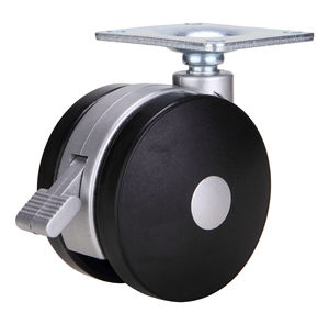 Moderne 3-Zoll-Doppelrad 75mm Hochleistungs-drehbare verstellbare Kunststoff rolle 65*55mm/65*65mm Platte 17 Jahre Pause - Product Image 3