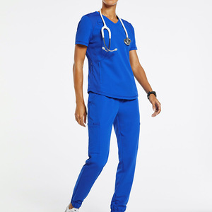 Conjuntos de uniformes para correr resistentes a las arrugas para mujer, uniformes de hospital de Europa, uniformes médicos de tela tejida - Product Image 4