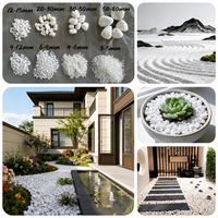 Galets de pierre naturelle blanche neige, galets décoratifs pour aménagement paysager de jardin zen japonais, allées, couverture du sol