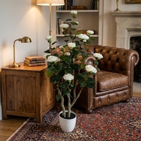 Künstlicher Kamelienbaum Künstliche Kamelien Luxuriöse Deko-Pflanzen für Wohnzimmer Schlafzimmer Büro