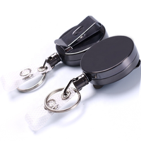Portacredenciales Retráctil de Metal Gris de 4 cm con Soporte Vertical para Tarjeta de Identificación y Cable Retráctil para Tarjetas de Crédito