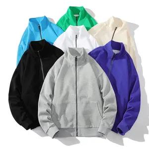 Rắn màu Zip Up trống Zip Up hoodie tùy chỉnh đơn giản Zip Up HOODIE Chất lượng cao hoodie bán buôn nhà sản xuất