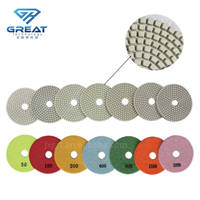 Tampons de polissage rotatifs abrasifs diamantés de 100 mm pour le polissage de la pierre d'ingénierie