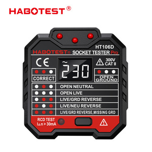 Testeur de prise HABOTEST série HT106, testeur de tension, détecteur de prise, prise US, UK, EU, contrôle de la polarité de la ligne de terre, contrôle de la phase - Product Image 4