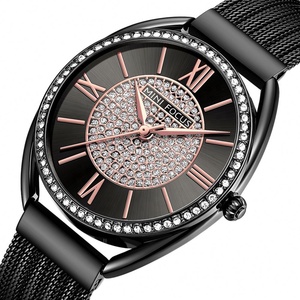 Montre en cristal tendance pour femme, montre de luxe pour femme, montre-bracelet en acier à quartz avec diamants, pour les occasions professionnelles - Product Image 5