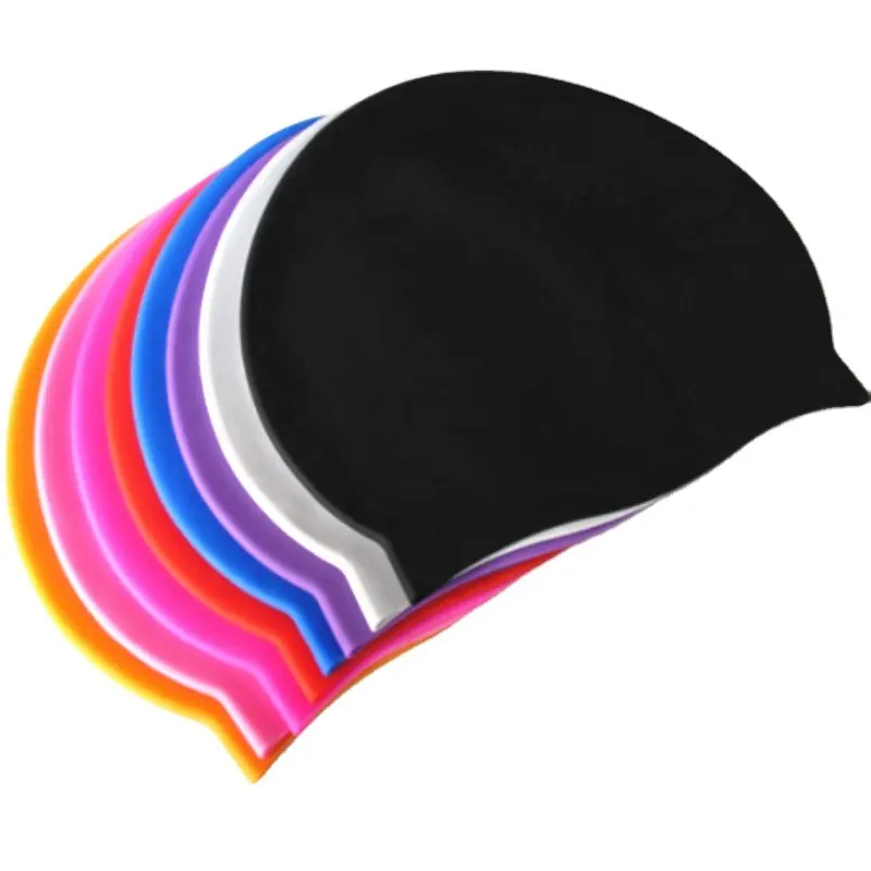 Custom printed adult swim Cap waterproof silicone swim hat
