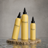 Flacon cosmétique Posee Beauty 100/250/300ml avec bouchon à bec verseur pour huile essentielle capillaire, en PE, impression sérigraphique