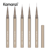 Kit professionnel de 1 pinceau pour nail art UV, outil de manucure, stylo à rayures françaises, à lignes et à fleurs, en matériau synthétique avec manche métallique