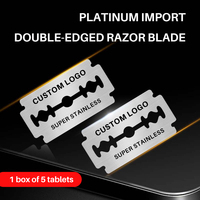 Lames de rasoir à double tranchant en acier inoxydable, vente en gros, fournitures de barbier, lames de rasage, emballage personnalisé OEM, rasoir pour le visage