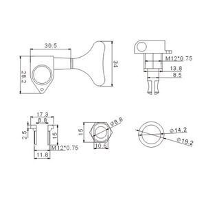 NAOMI Electric <span class=keywords><strong>Bass</strong></span> Guitar Chỉnh Chốt Điều Chỉnh Đầu Máy Điều Chỉnh Phím/Nút Phần Guitar Tay Trái Và Phải - Product Image 2