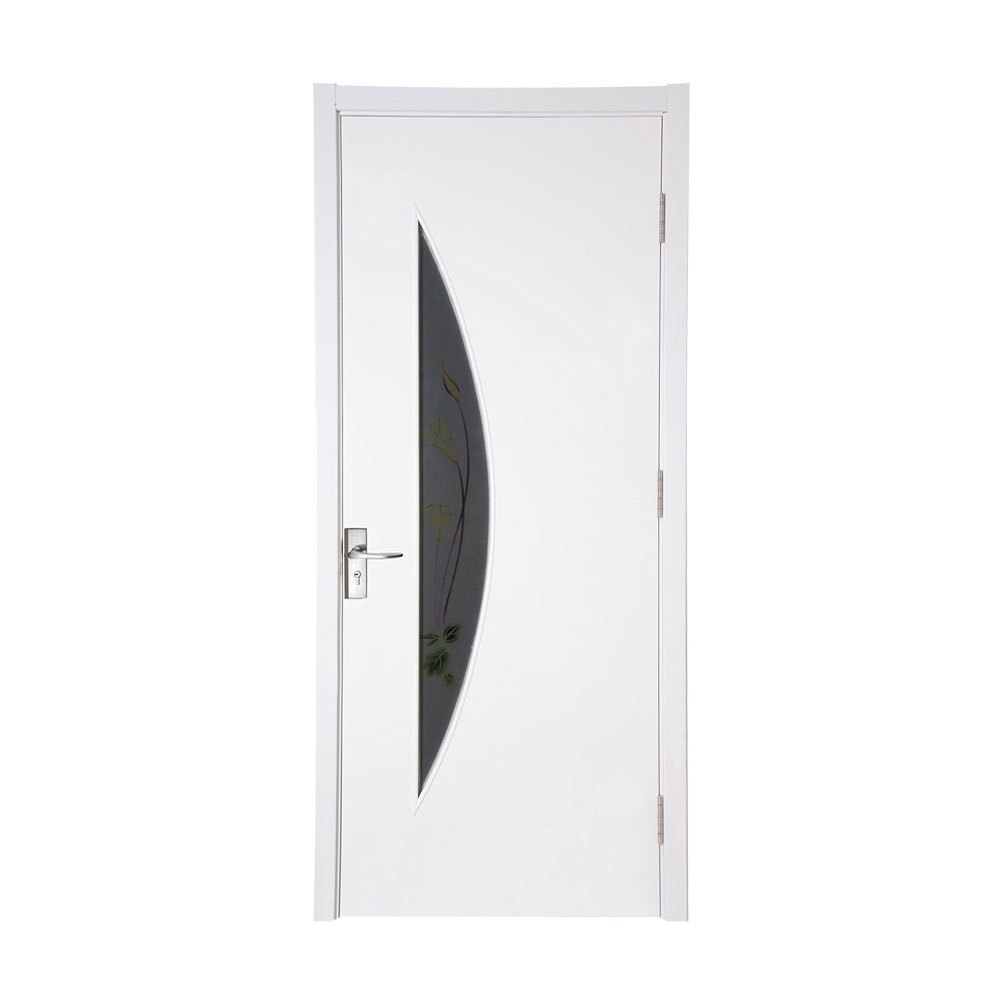 Puerta interior de madera de media luna de vidrio de color blanco