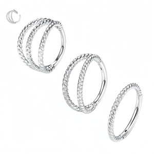 Anneau de nez en acier inoxydable torsadé, spirale sans soudure, bijoux de piercing, usage quotidien BH1006 - Product Image 2