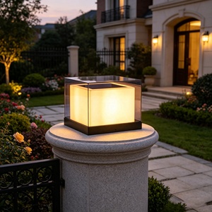 Lampe à pilier LED moderne pour extérieur, étanche, pour cour, villa, jardin, IP65, poteau de portail, électrique/solaire - Product Image 6