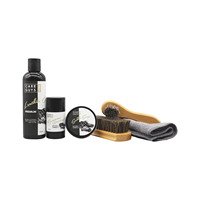 Kit de cirage professionnel avec cire de cuir à la cire d'abeille et revitalisant pour cuir Boîte de 250ml Emballage Kit d'entretien des chaussures Kit de cirage