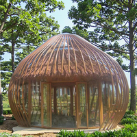 Tente de luxe de haute qualité en aluminium plaqué cuivre, type cage à oiseaux, pour extérieur, hôtel ciel étoilé, bureau, pod modulaire, maison préfabriquée mobile