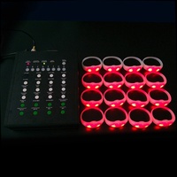 Bracelet LED 2-en-1 en silicone étanche à commande sonore, 15 couleurs, motif personnalisé, pour supporter les fans