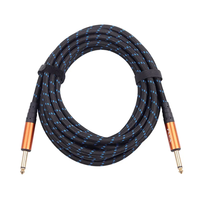 Câble de guitare Premium 3m 10ft Câble d'instrument de 1/4 pouces-Sans bruit et longue durée avec cordon AMP pour pédale de guitare et amplificateur