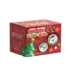 Kit de Manualidades de Arcilla Seca al Aire para Navidad, 4 Adornos, Seguro y No Tóxico, Set de Arte para Niños con Cuentas y Purpurina, Regalo de Navidad, OEM, Marca Privada, Venta al Por Mayor - Product Image 1