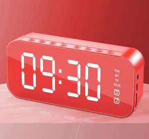 Yaba — réveil sans fil de haute qualité, haut-parleur bt <span class=keywords><strong>avec</strong></span> <span class=keywords><strong>Radio</strong></span> Fm, réveil <span class=keywords><strong>avec</strong></span> alarme, miroir, nouveau modèle 2019 - Product Image 2