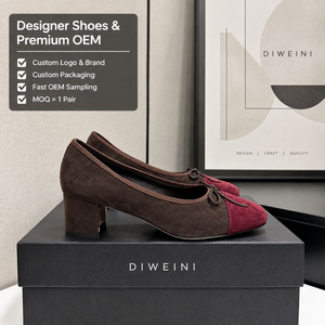 Luxury Designer Suede Block Heel Women High Quality <b>Bow</b> Office <b>Shoes</b> Elegant Point Toe Baskets Zapatillas Chaussures New - Product Image 1