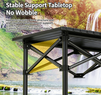 Table pliante portable en acier étanche pour camping, pique-nique, jardin, parc, pêche et repas en extérieur – Grande quantité, prix bas