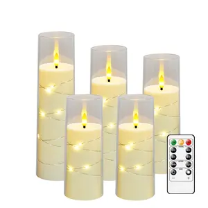 Led Candles Clear Case Acrylic Wedding Decor Candles Lights Flickering Head Luxury Led Candles Light With String Light