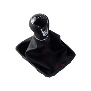 Funda de cuero para palanca de cambios de coche, con línea roja, protector contra el polvo, juego de 5 y 6 velocidades para Seat Leon, accesorio interior. - Product Image 2