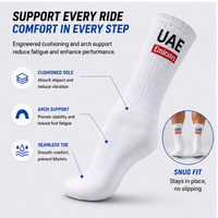 Chaussettes de cyclisme aérodynamiques édition équipe des Émirats arabes unis, chaussettes de vélo de route professionnelles Tour de France, confortables et respirantes