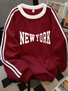 Nuova Felpa Y2K Autunno Inverno con Stampa di Lettere, Stile Preppy Sportivo e Vestibilità Ampia per Uomo - Product Image 4