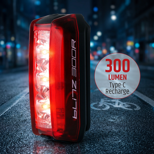 OEM 300 Lumens Bbike Tail Light High Lumen IPX4 Waterproof Bicycle Rear LED Light USB-C Rechargeable for riding - Product Image 1