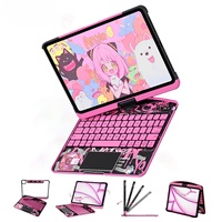 Teclado Transparente Luminoso para iPad con Funda Giratoria de 360° en Color Único para iPad Pro de 11 Pulgadas, iPad Air de 10.9 Pulgadas, M3 2025