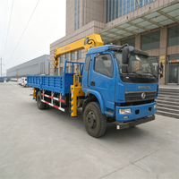 Grue montée sur camion de 7 tonnes, hauteur de levage maximale de 15 m, rotation hydraulique à 360 degrés, grue mobile de construction