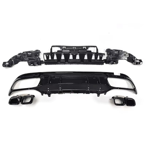Diffuseur de pare-chocs arrière W205 avec tuyau d'échappement pour <span class=keywords><strong>Mercedes</strong></span> Classe C W205 <span class=keywords><strong>C63</strong></span>, noir brillant, style AMG, kit carrosserie, <span class=keywords><strong>prix</strong></span> d'usine - Product Image 1