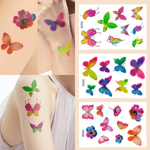 Ingrosso adesivi per tatuaggi temporanei impermeabili per Body Art simpatici disegni di moda di colore per ragazza <span class=keywords><strong>farfalla</strong></span> simpatici tatuaggi colorati - Product Image 3