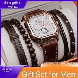 Montre à quartz HBC 2026 pour homme avec bracelet en cuir perlé – Le cadeau idéal pour la fête des pères et pour votre petit ami - Product Image 1