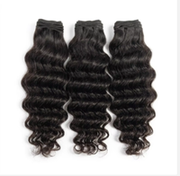 Extensiones de Cabello Humano Virgen Indio Ondulado Profundo de Alta Calidad, Súper Doble Trama, Tejido a Máquina