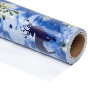 Custom Christmas Reindeer Snowflake Pattern Double-Sided Coated Recyclable Art Paper Roll 100GSM Eco-Friendly Digital Packaging - Product Image 2