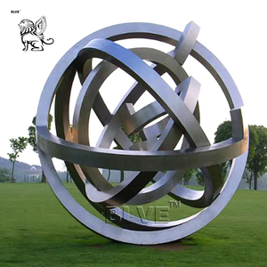 BLVE Décoration Carrée Extérieure Moderne Pop Métal Art <span class=keywords><strong>Miroir</strong></span> En Acier Inoxydable Poli <span class=keywords><strong>Monde</strong></span> Globe Sculpture - Product Image 2