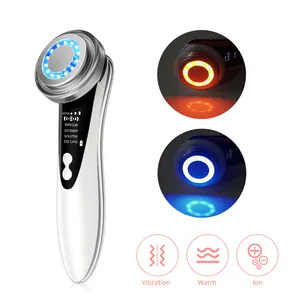 Dispositivo de beleza ultrassônico, luz de led azul vermelho para rejuvenescimento natural, cuidados com a pele, dispositivo de beleza