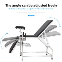 Table d'examen gynécologique en acier inoxydable médical, lit d'opération électrique, chaise de chirurgie obstétricale, soins à domicile et hospitaliers