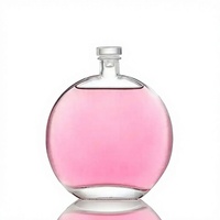 Diffuseur de parfum minimaliste en verre rond, flacon moderne avec couvercle argenté pour une décoration intérieure haut de gamme et un parfum d'ambiance, 500 ml
